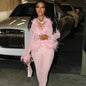 Color Mesh Stitching Plush Long-sleeved Tight Suits
