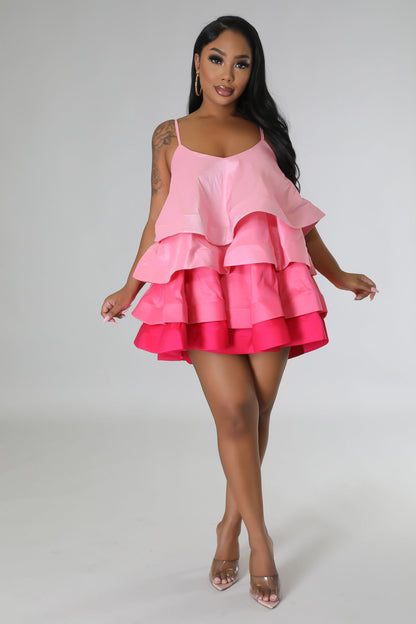 Women's Braces Ruffled Tiered Dress Sexy Suspenders Dresses