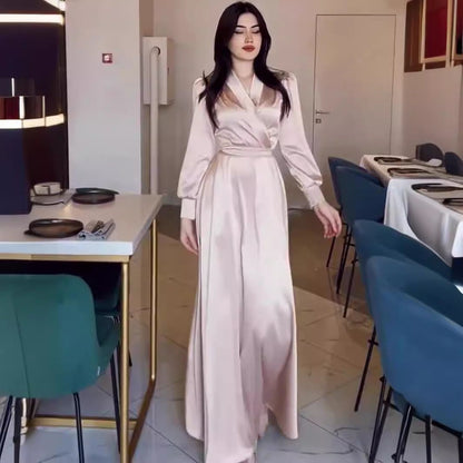 Elegant Spring Long Tie Sleeves Dress Dresses