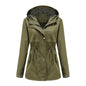 Women's European Raincoat Mid-length Hooded Thin Trench Coats
