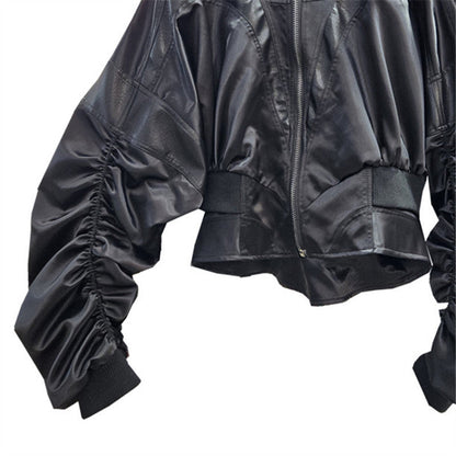 Niche Hot Autumn Sweet Cool Leather Stitching Coats