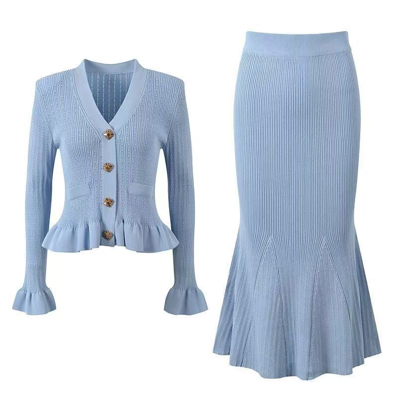 Classy Dress Fitted Waist Knitted Fishtail Dresses
