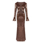 Luxury Dark Brown Sequined Dress Party Dresses
