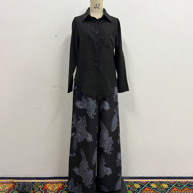 Summer Fashion Large Shirt High Waist Suits