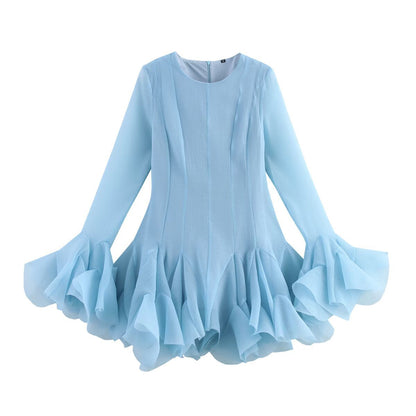 Women's Laminated Ruffles Tulle Tutu Dress Fairy Dresses