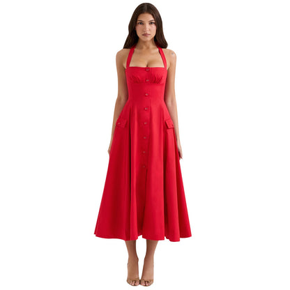 Trend Halter Dress Slim Fit Graceful Dresses