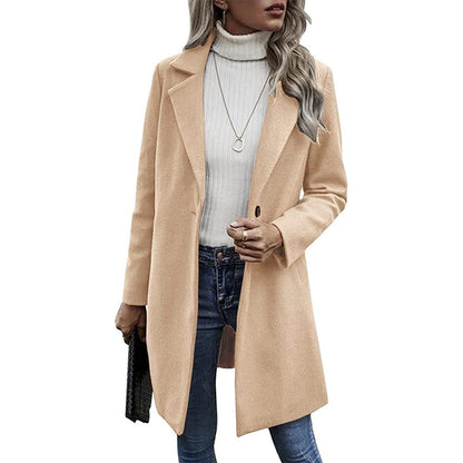 Women's Color Buttons Trench Long Sleeve Loose Clothing