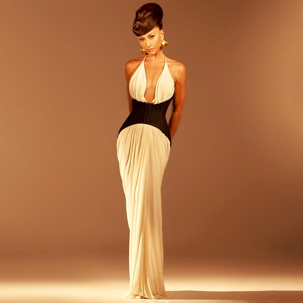 Summer Halter Deep V White Dress Dresses