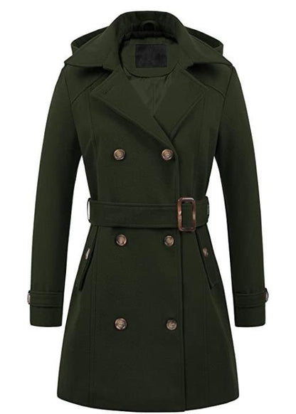 Women's Stylish Hot Single Woolen Hooded Coats