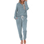 Women's Two-piece Casual Pocket Buckle Sports Trousers Sweaters