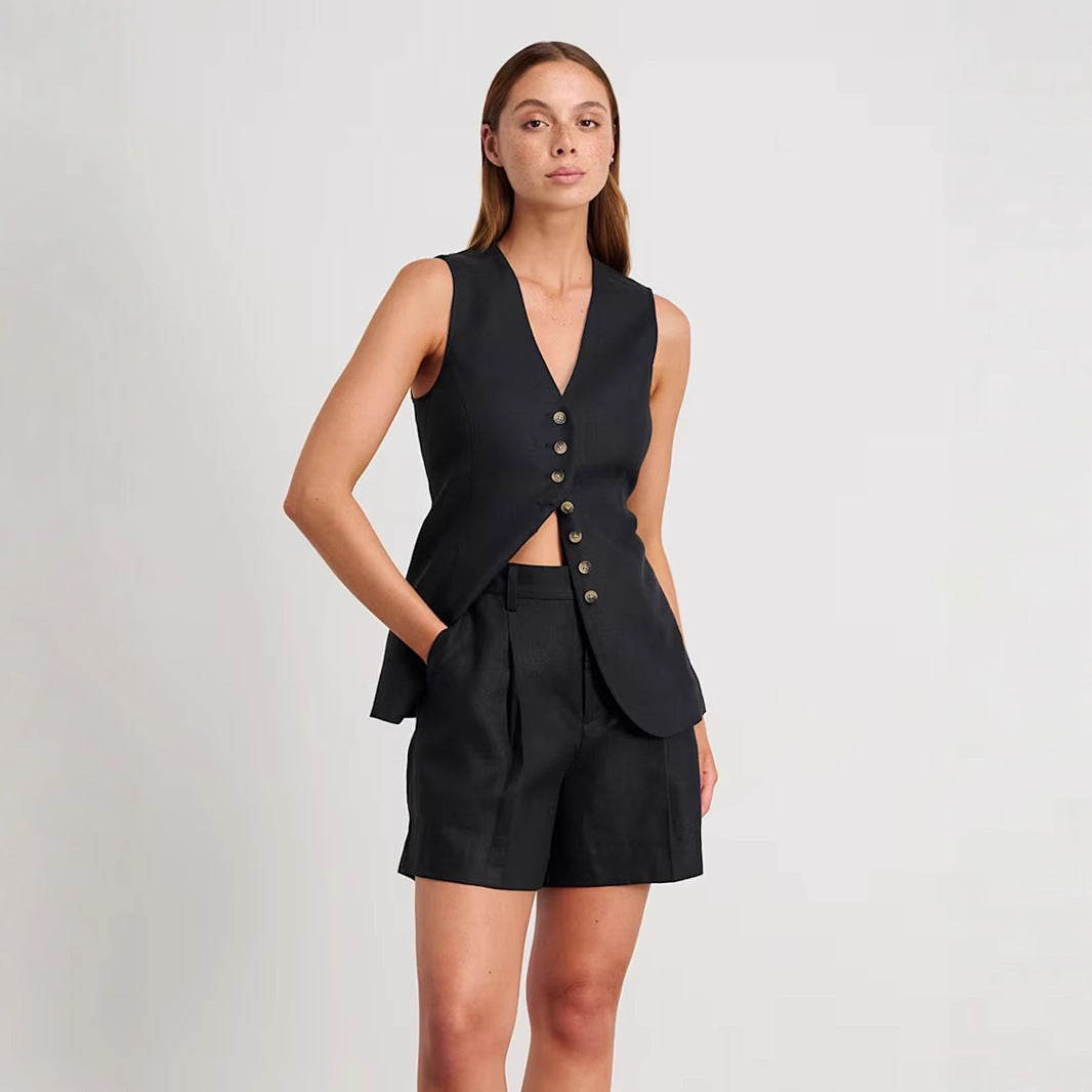 Women's Cotton Linen Summer Commuter Casual Suits