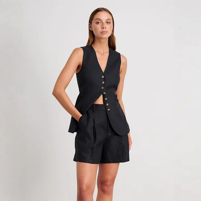 Women's Cotton Linen Summer Commuter Casual Suits