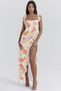 Women's French Strap Wooden Ear Design Hot Split Dresses