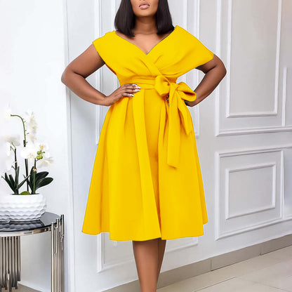 Women's Summer Fashion Lace Up Elegant African Plus Size