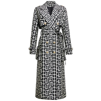 Women's Belt Hepburn Style Temperament Commute Mid-length Coats