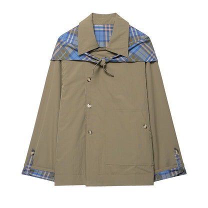 Women's Fashion Casual Retro Plaid Double-sided Lapel Coats