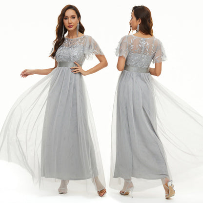 Sleeve Round Neck Pettiskirt High Waist Wedding Dresses
