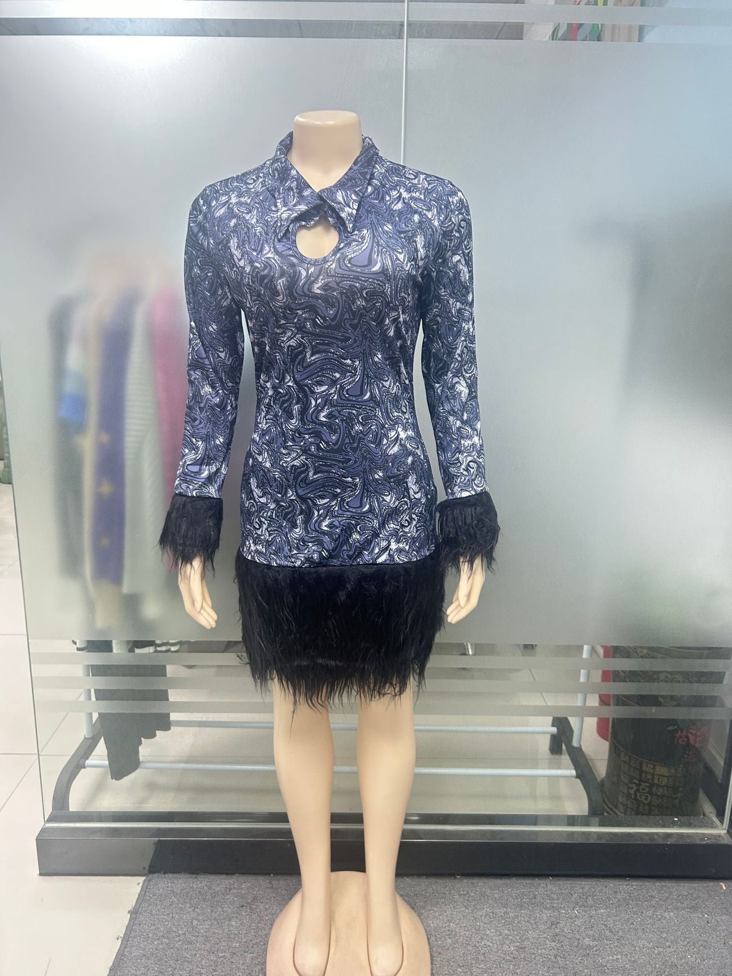 Women's Pretty Charming Patchwork Lapel Dress Dresses