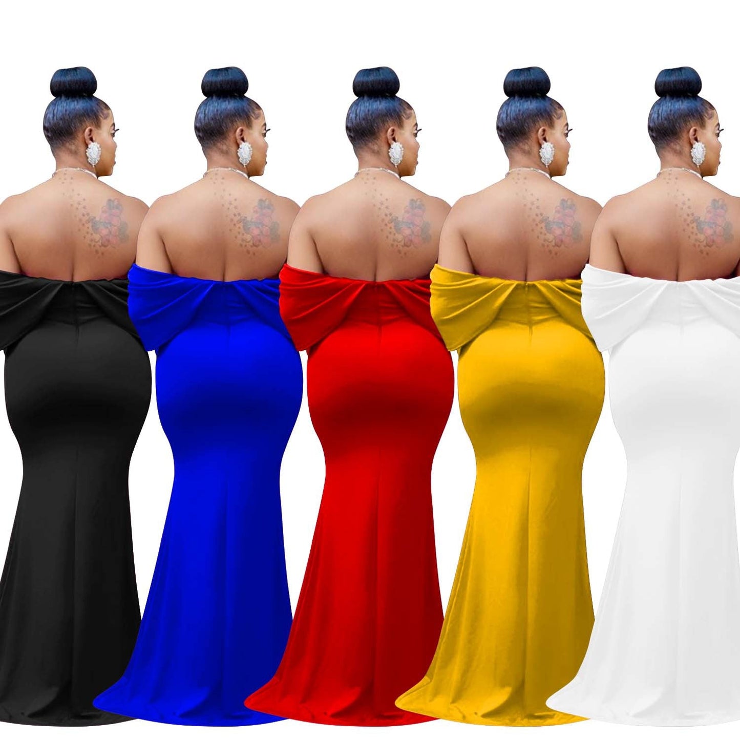Women's Fashion Wear Solid Color Deep Backless Dresses