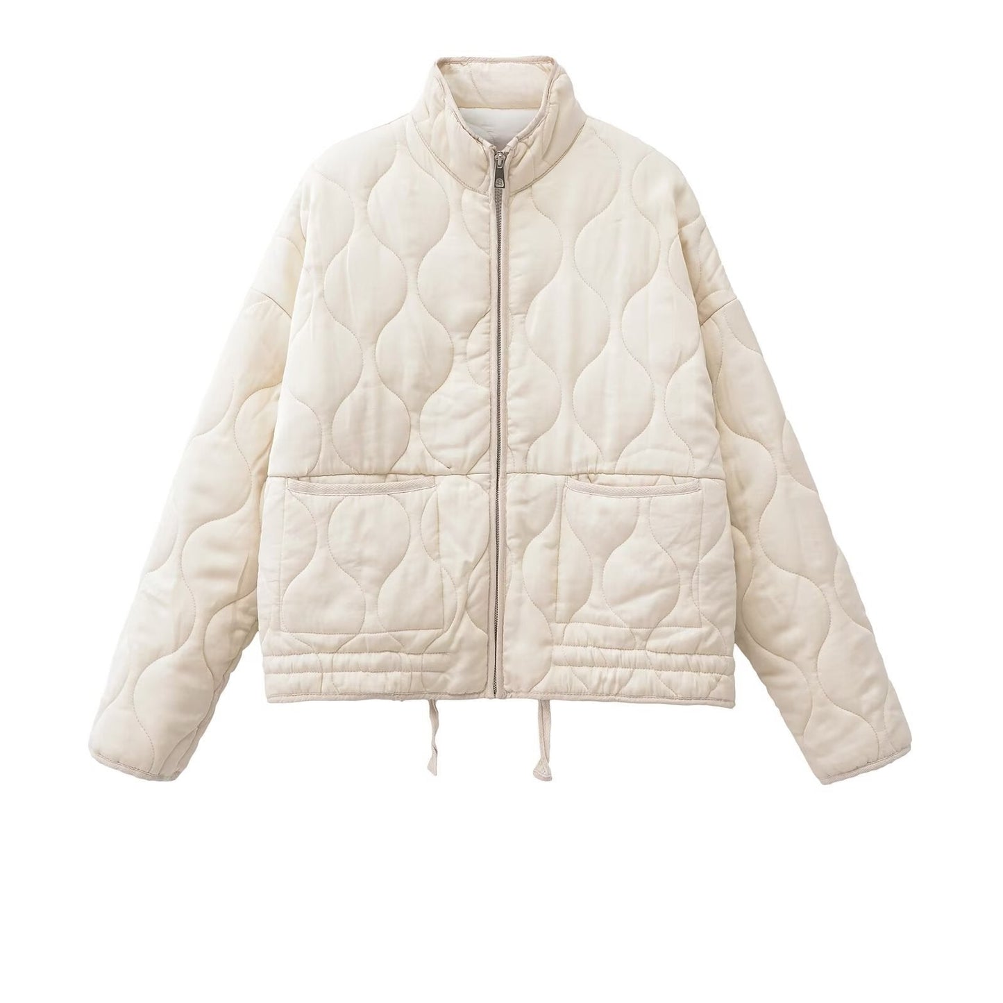 Women's Wear Commuting Fashion Stand Collar Diamond Coats