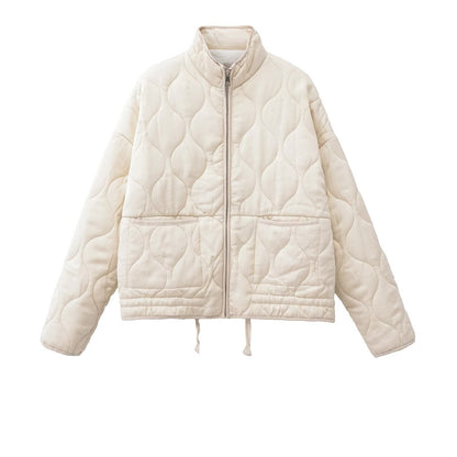 Women's Wear Commuting Fashion Stand Collar Diamond Coats