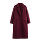 Women's Fashion Woolen Double Breasted Trench Coats