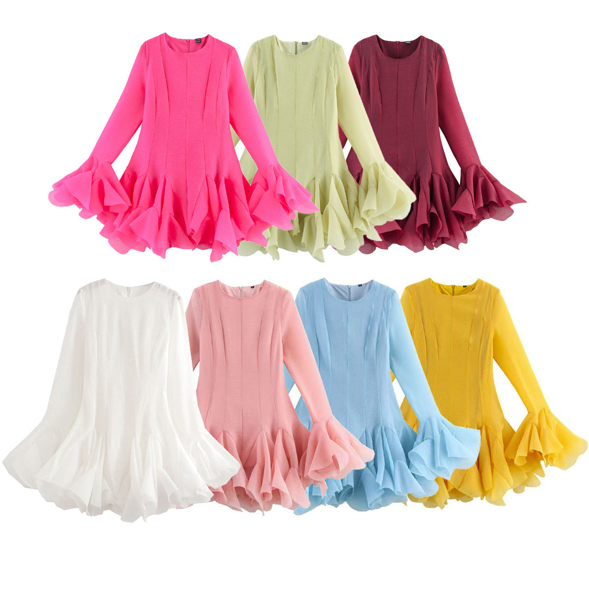 Women's Laminated Ruffles Tulle Tutu Dress Fairy Dresses