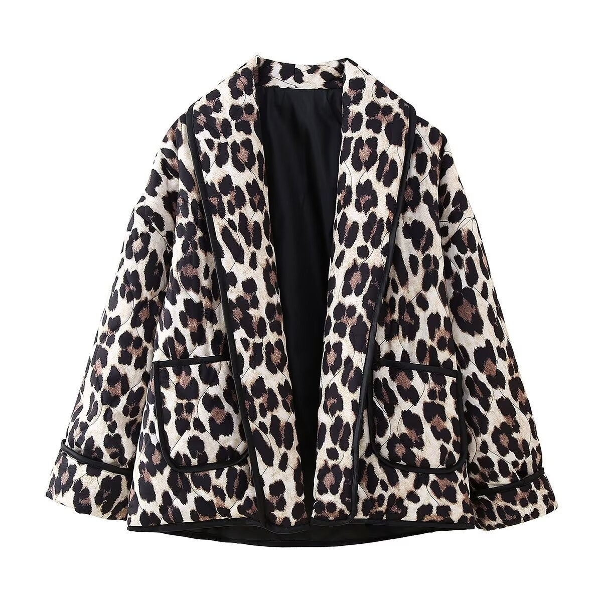 Women's American Printed Fashionable Loose Lamb Fur Coats
