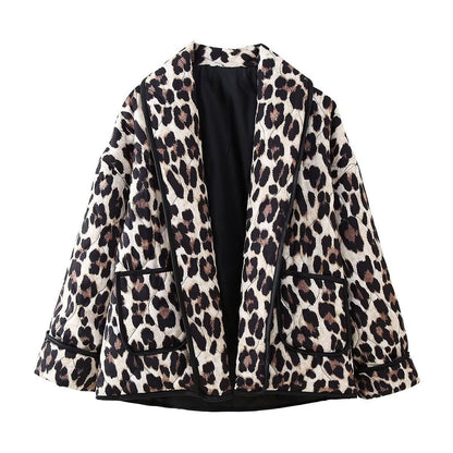 Women's American Printed Fashionable Loose Lamb Fur Coats