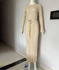 Women's Knitted Dress Casual Waist Tight Round Dresses
