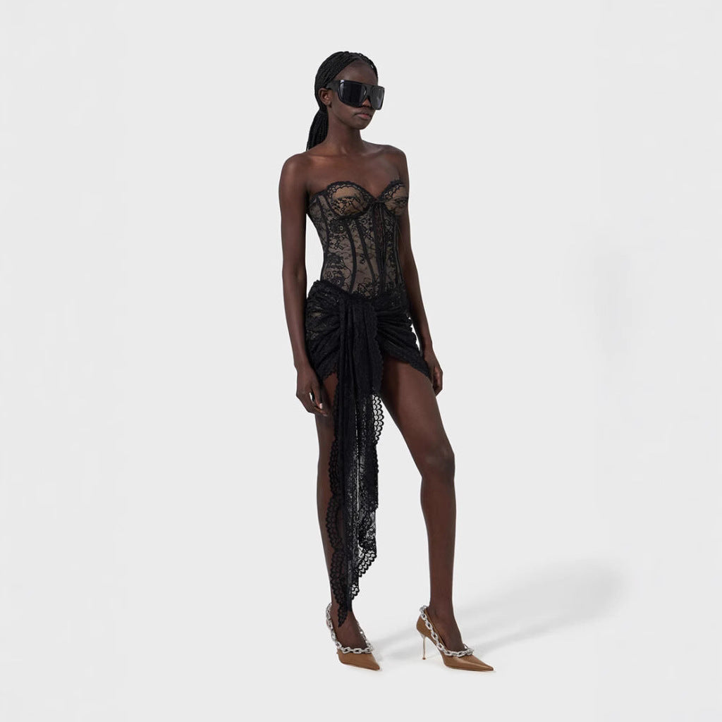 Sleeveless Backless Lace Up Dress Sexy Fashion Dresses