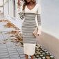 Women's Slim Fit Sexy Deep V Contrast Sweaters