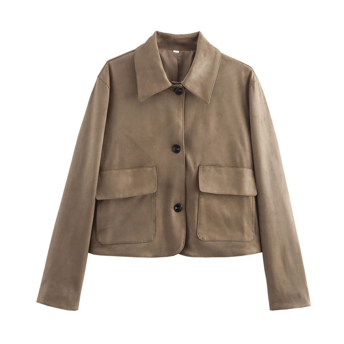 Women's Autumn Fashion Polo Collar Large Mouth Pocket Decoration Jackets