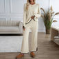 Women's Temperament Leisure Solid Color Knitted Long-sleeved Suits