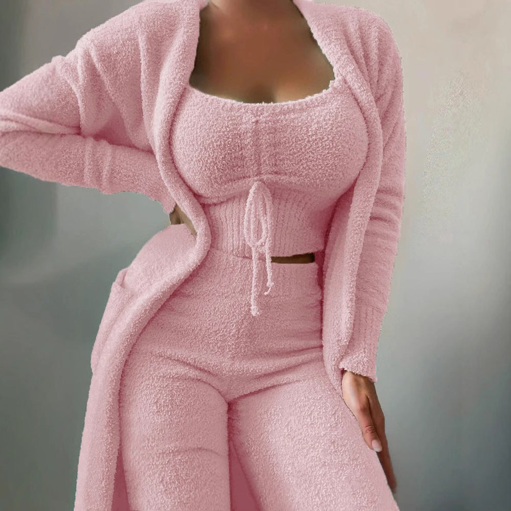 Women's Comfortable Fashion Casual Plush Trousers Suits
