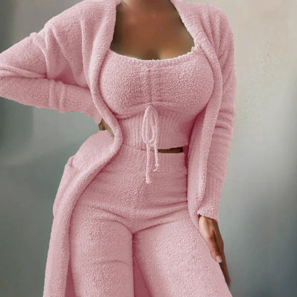 Women's Comfortable Fashion Casual Plush Trousers Suits