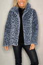 Women's Winter Fashionable Leopard Print Lapel Imitation Coats