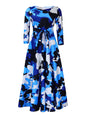 Women's Fashion Elegant Tied Printed African Mid-length Dresses