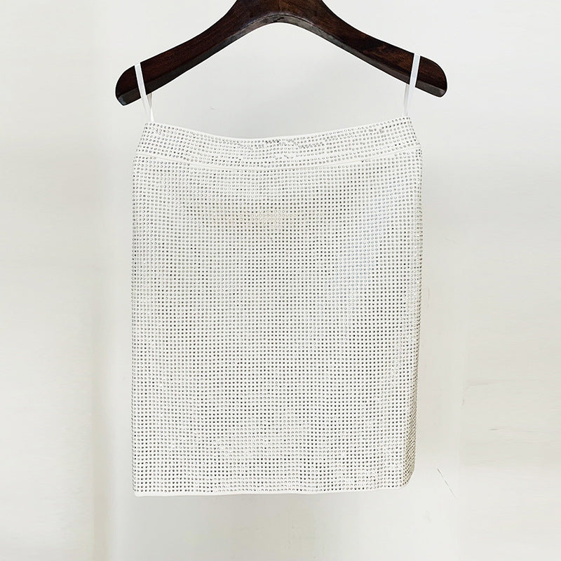 Temperament Fashion Mesh Patchwork Hot Drilling Tops