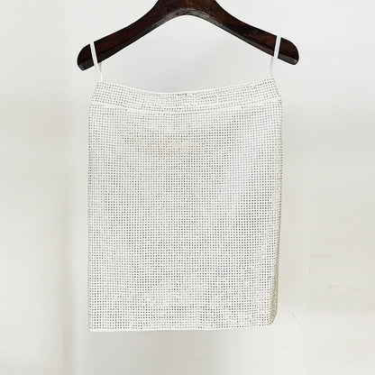 Temperament Fashion Mesh Patchwork Hot Drilling Tops