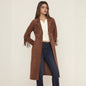 Faux Fur Collar Long Tassel Design Coats