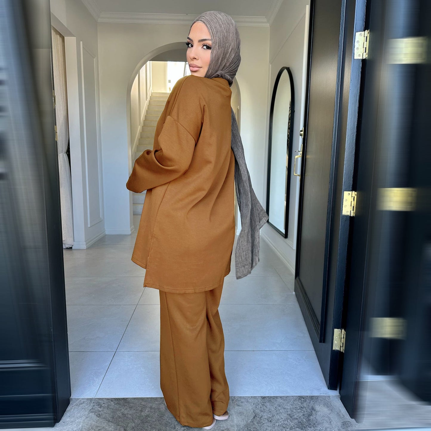 Pretty Turkey Solid Color Loose Two-piece Suits