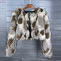 Women's Dyed Pointed Jacquard Faux Fox Imitation Coats