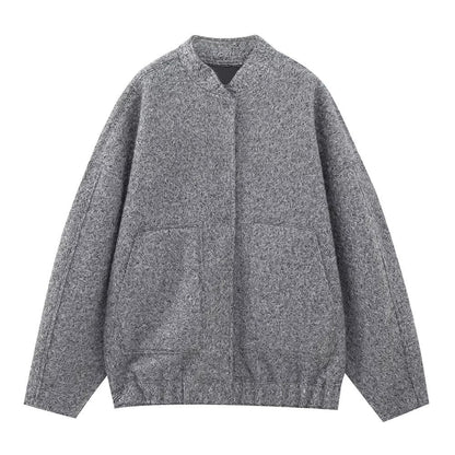 Women's Stand Collar Pocket Loose Pilot Coats