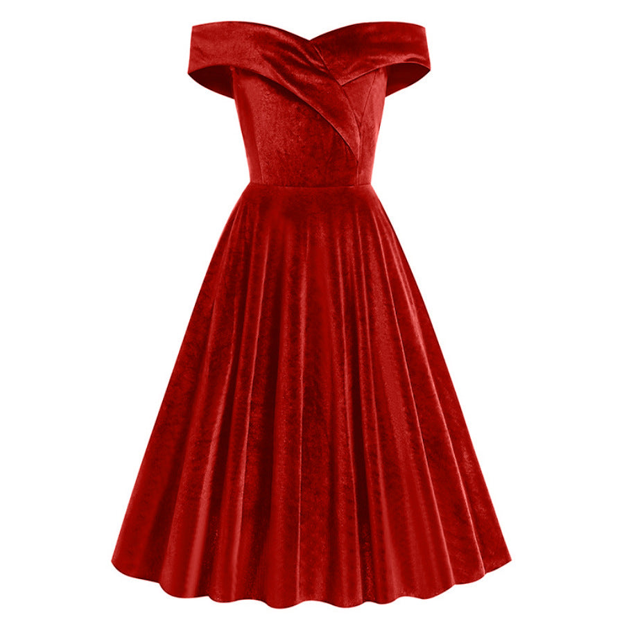 Christmas Dress Retro Big Swing Waist Dresses