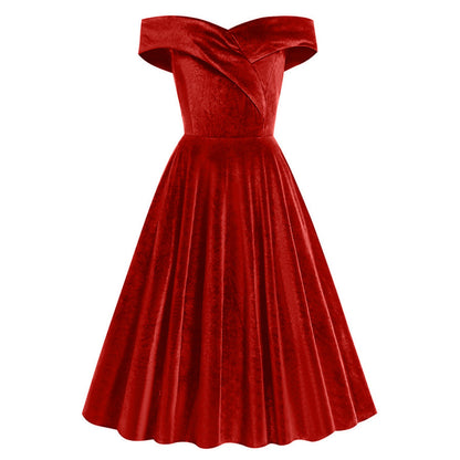Christmas Dress Retro Big Swing Waist Dresses