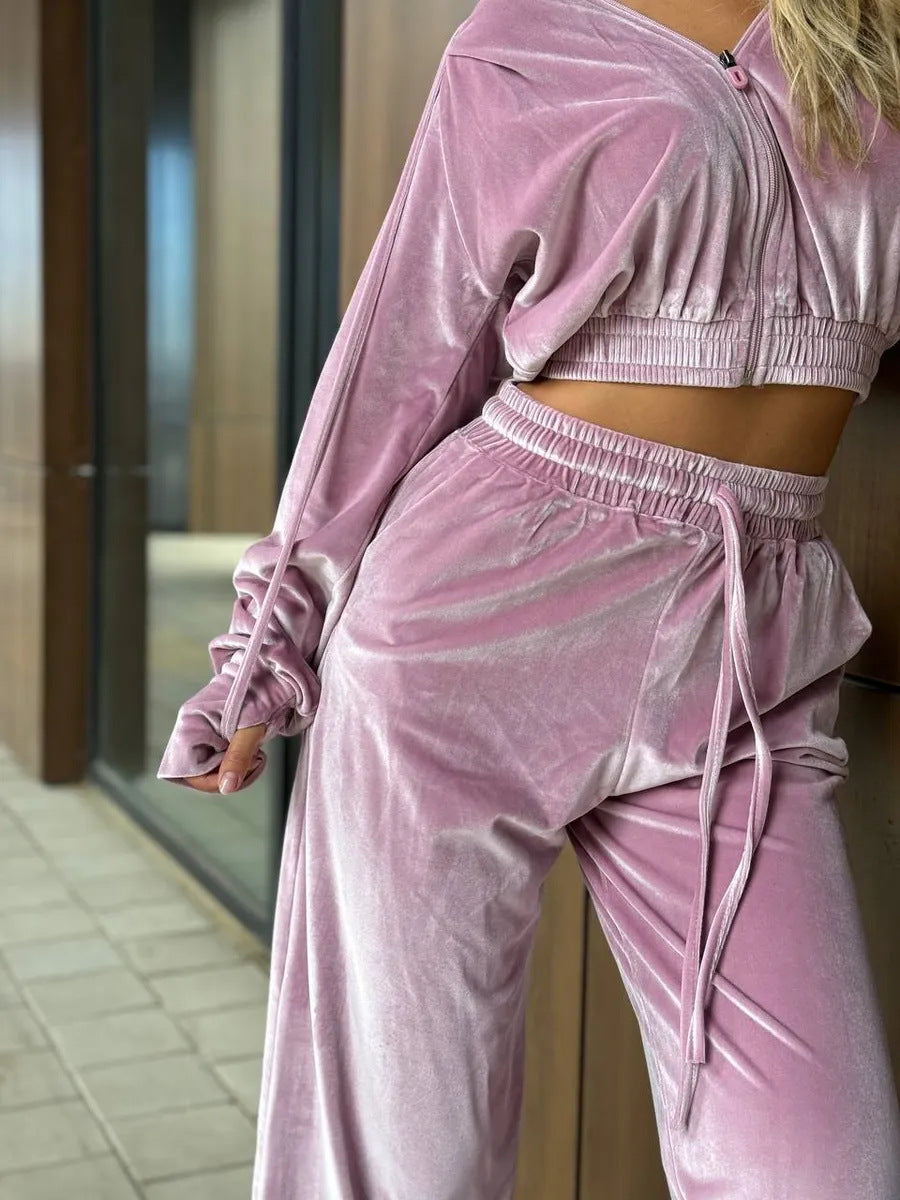 Women's Long Sleeve Hooded Trousers Fashion Casual Suits