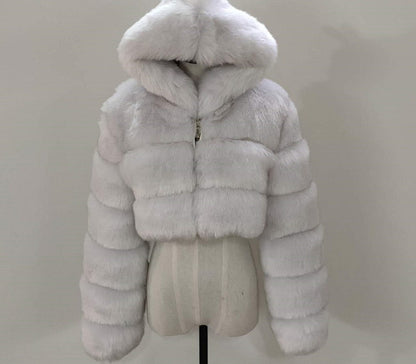 Creative Glamorous Imitation Fur Overcoat Fashion Coats