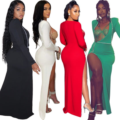 Women's Summer Fashion Sexy Nightclub Irregular Long Dresses