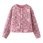 Women's Thick Round Neck Long Sleeve Printed Coats